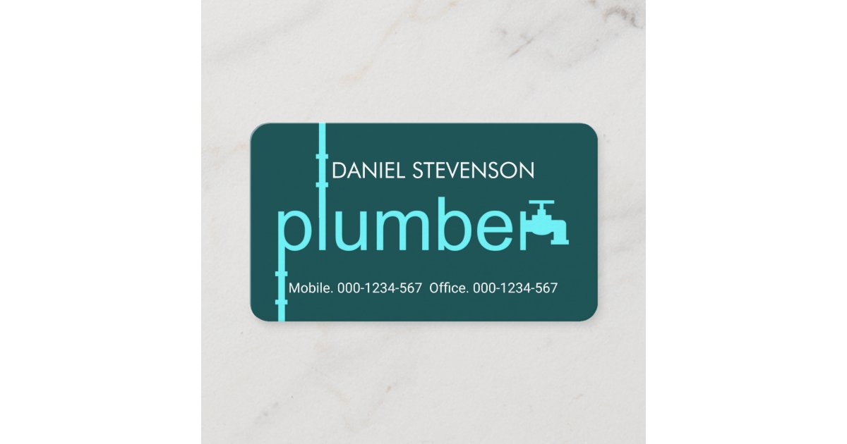 Creative Plumber Pipeline Plumbing Works Business Card | Zazzle