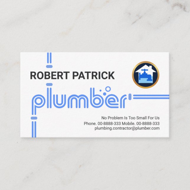 Creative Plumber Pipes Leaking Business Card (Front)