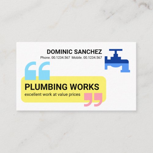 Creative Plumber Speech Box Business Card