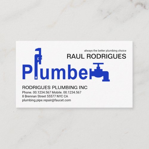 Creative Plumber Wrench Faucet Signage Business Card