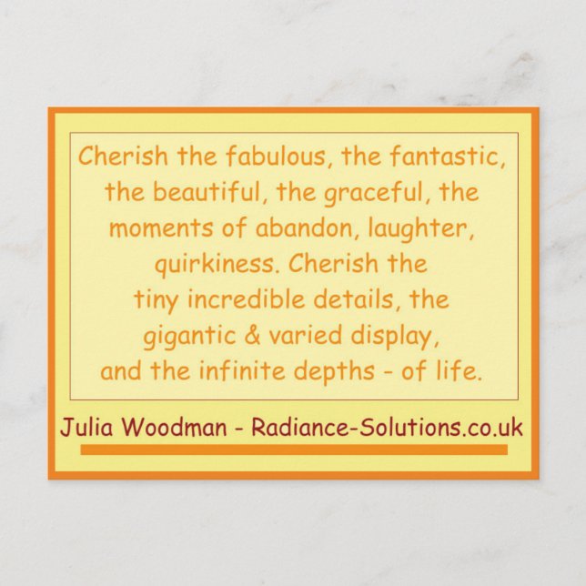 Creative Postcard 10 more things to Cherish / Sand (Front)