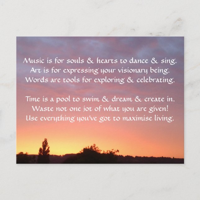 Creative Postcard 1g - Art & Motivational Wording (Front)