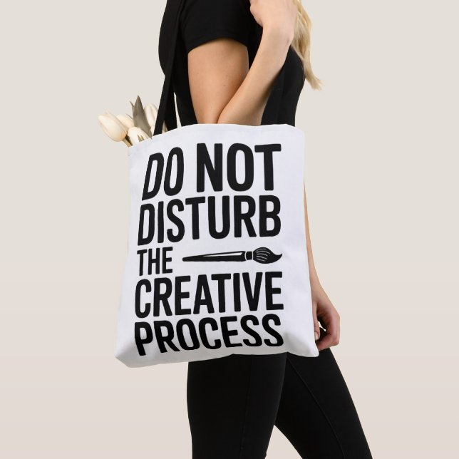 Creative Process Typography Design Tote Bag (Close Up)