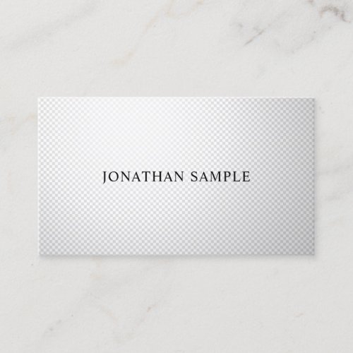 Creative Professional Design Silver Plain Trendy Business Card