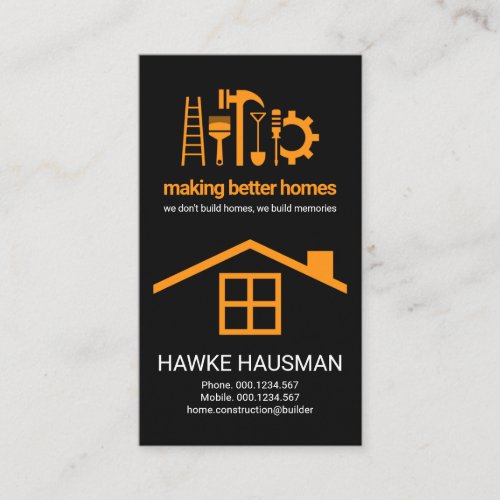 Creative Professional Handyman Tools Roof Business Card