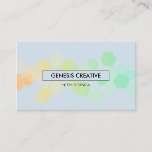 Creative Professional Honeycomb Gradient Blue Business Card