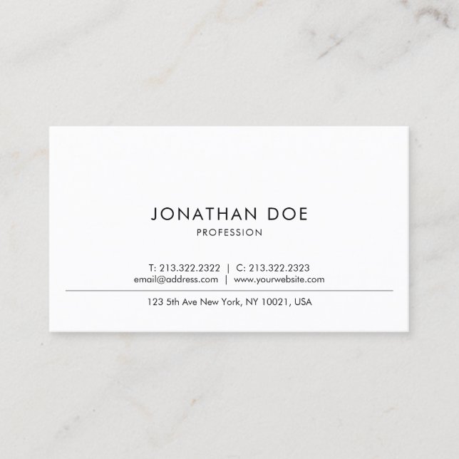 Creative Professional Minimalist Elegant Simple Business Card (Front)