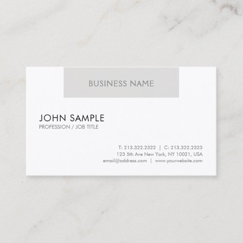 Creative Professional Modern Design Clean Plain Business Card