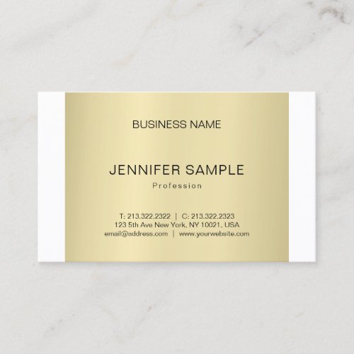 Creative Professional Plain Modern Elegant Gold Business Card