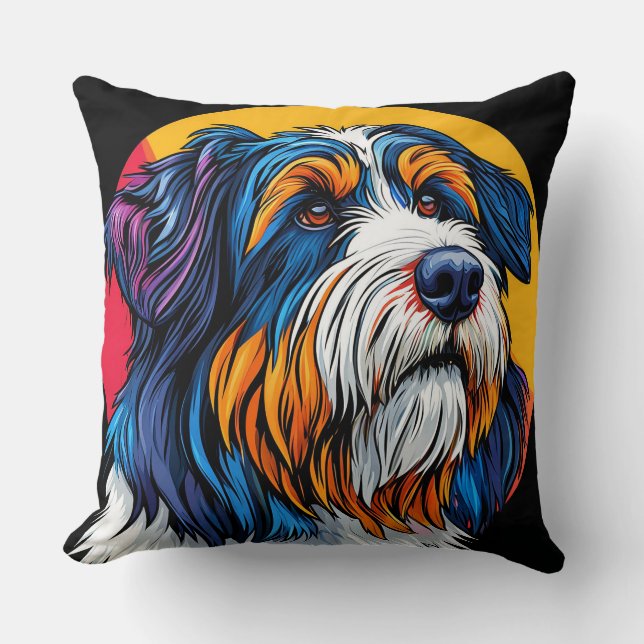 🌸 Creative Pup Colorful Art Cozy Home Style 🌸 Throw Pillow (Front)