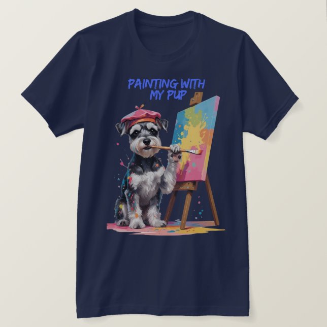 Creative Pup – The Artistic Miniature Schnauzer T-Shirt (Design Front)