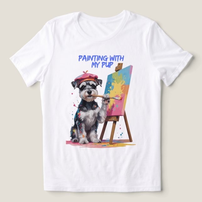 Creative Pup – The Artistic Miniature Schnauzer Tri-Blend Shirt (Design Front)