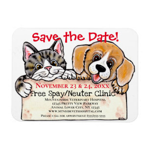 Creative Puppy Dog Cat Veterinarian Event Reminder Magnet
