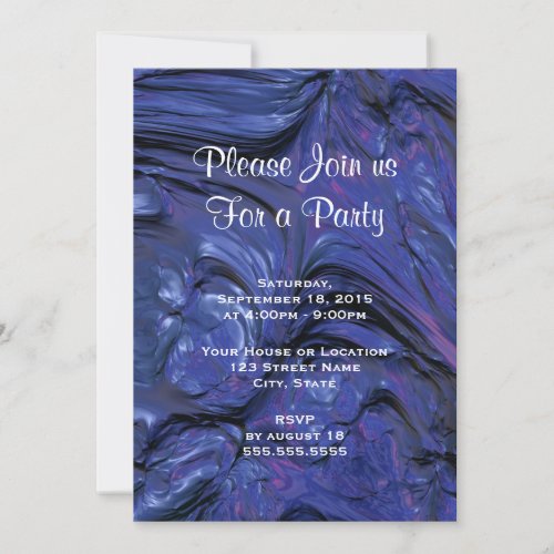 Creative Purple Blue Paint Abstract Design Invitation