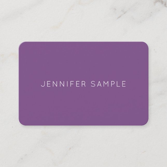 Creative Purple Clean Design Professional Luxury Business Card (Front)