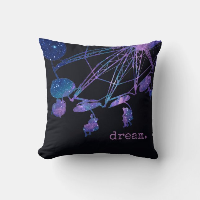 Creative Purple Dream Cosmic Fair Ride Throw Pillow (Front)