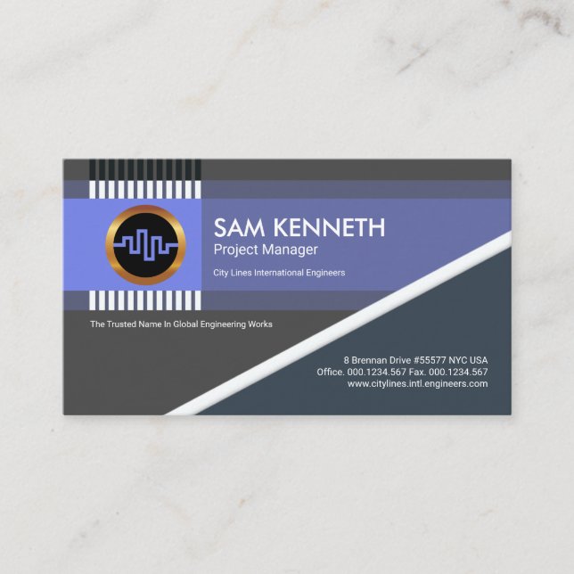 Creative Re-Bars Gradient Triangle Engineering Business Card (Front)