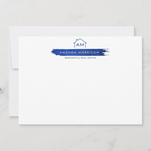 Creative Realtor Home Paint Swash Flat Note Card