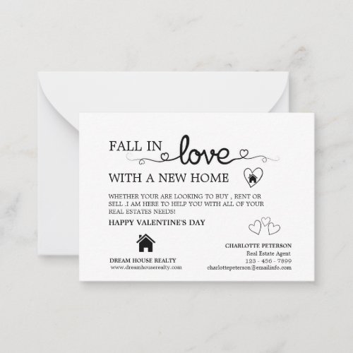 Creative Realtor Promotional Valentines Day Note Card