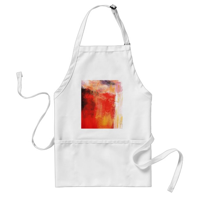 Creative Red Abstract Adult Apron (Front)