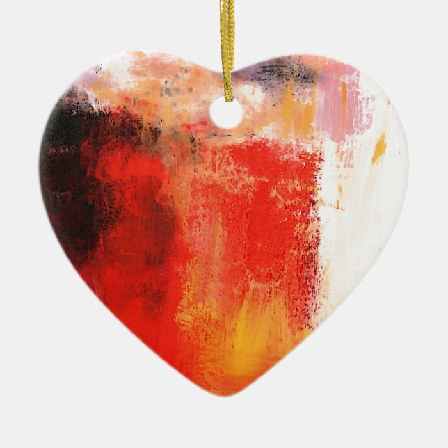 Creative Red Abstract Ceramic Ornament (Front)