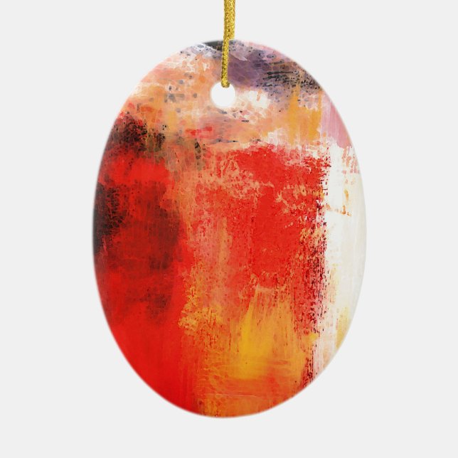 Creative Red Abstract Ceramic Ornament (Front)