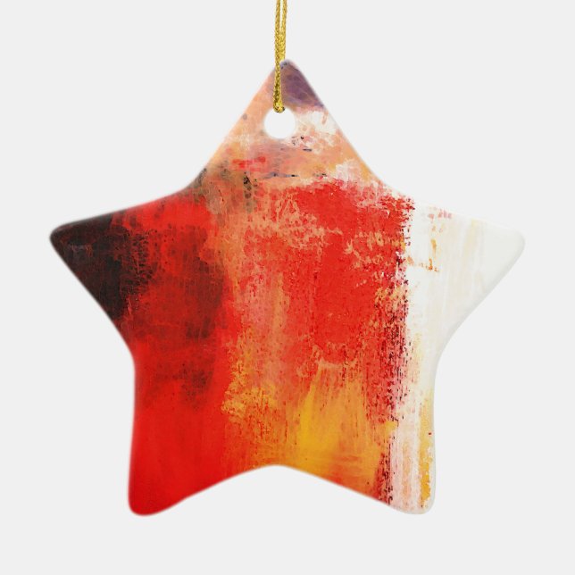 Creative Red Abstract Ceramic Ornament (Front)