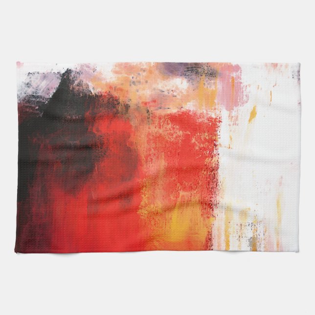 Creative Red Abstract Kitchen Towel (Horizontal)