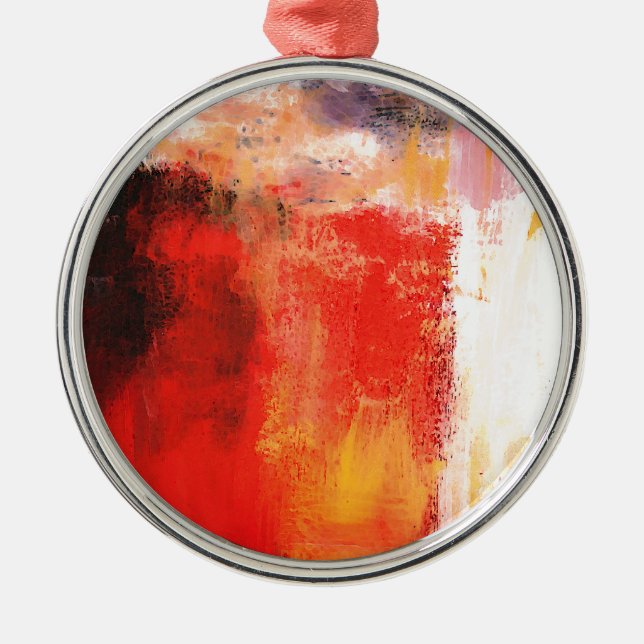Creative Red Abstract Metal Ornament (Front)