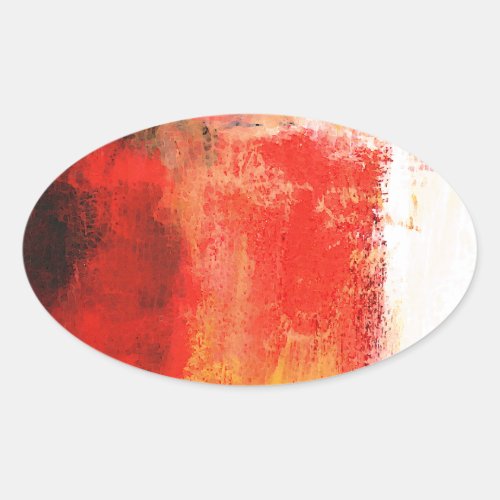 Creative Red Abstract Oval Sticker