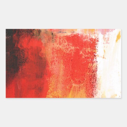 Creative Red Abstract Rectangular Sticker