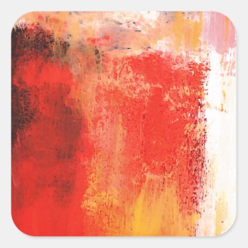 Creative Red Abstract Square Sticker