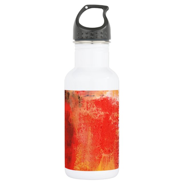 Creative Red Abstract Stainless Steel Water Bottle (Front)