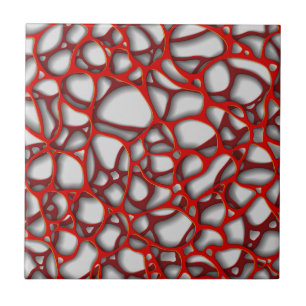 Creative red and burgundy net on gray background ceramic tile