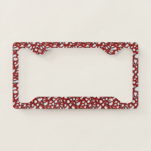 Creative red and burgundy net on gray background license plate frame