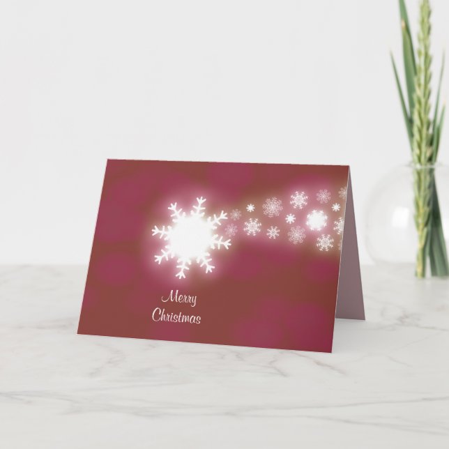 Creative Red Composed Snow Flakes Comet Graphic Holiday Card (Front)