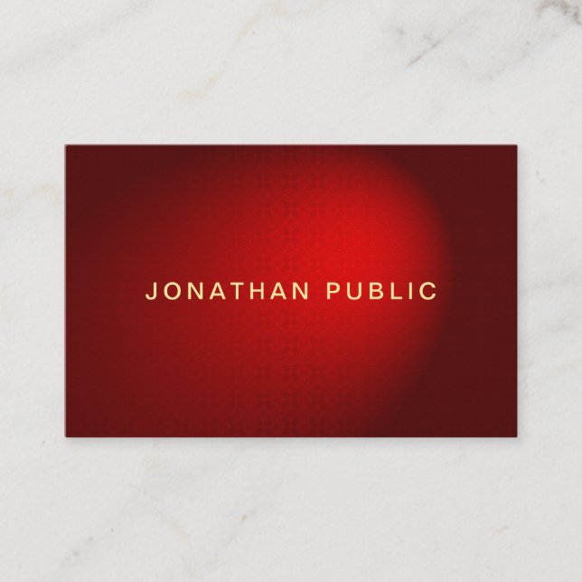 Creative Red Damask Gold Template Modern Elegant Business Card (Front)