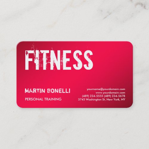 Creative Red Dynamic Personal Trainer Sport Business Card