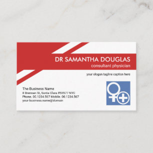 Creative Red Geometric Layers Healthcare Medical Business Card