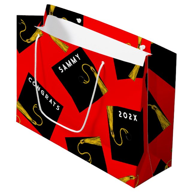 Creative Red Graduation Large Gift Bag (Front Angled)