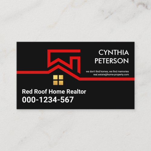 Creative Red Rooftop Border Realty Business Card