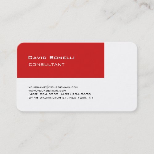 Creative Red Stripe White Consultant Manager Business Card