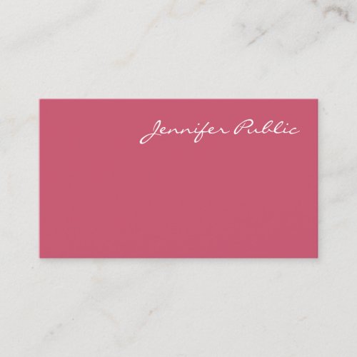 Creative Red Template Modern Calligraphed Name Business Card