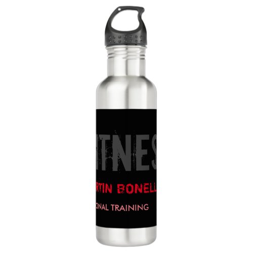 Creative Retro Black Grey Dynamic Personal Trainer Stainless Steel Water Bottle