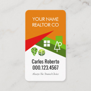 Creative Roof Landscape Realtor Building Business Card