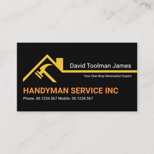 Creative Rooftop Hammer Building Border Roofing Business Card