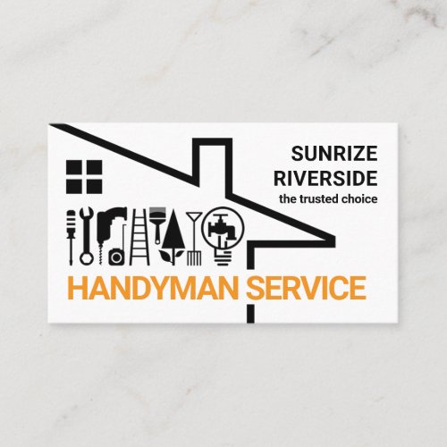 Creative Rooftop Home Repair Tools Business Card