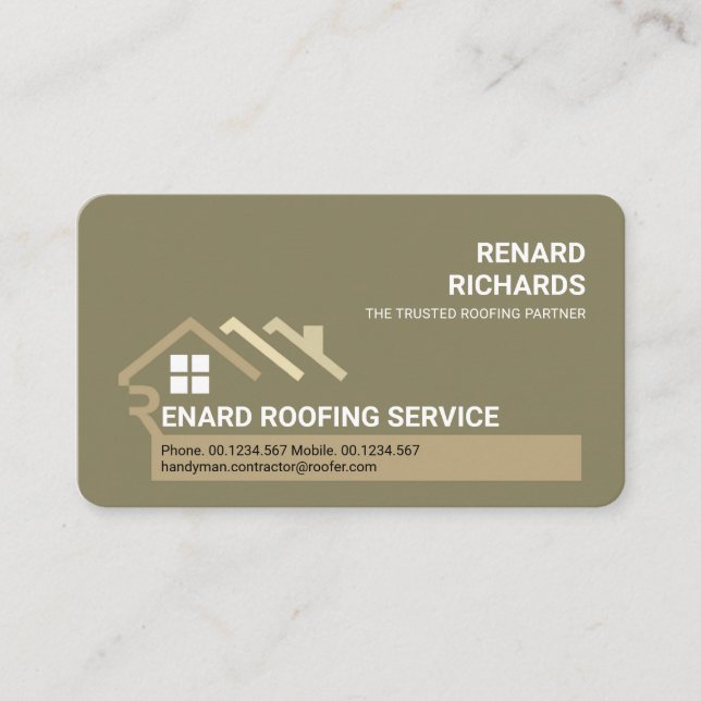Creative Rooftop Letter-R Roofing Business Card (Front)