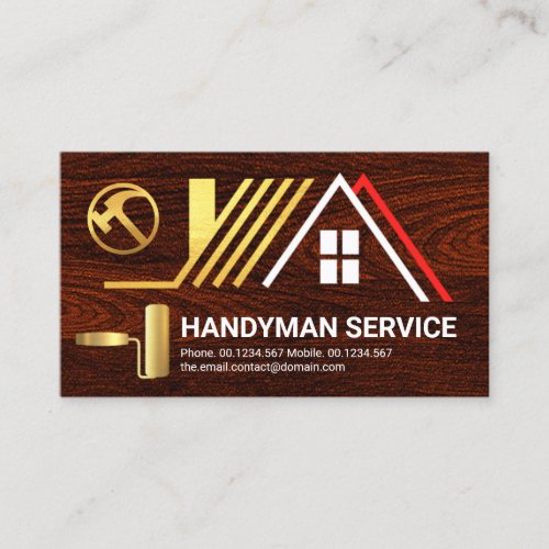 Creative Rooftop On Timber Wood Handyman Builder Business Card