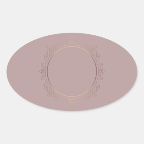 Creative Rose Gold Blank Template Add Your Text Oval Sticker